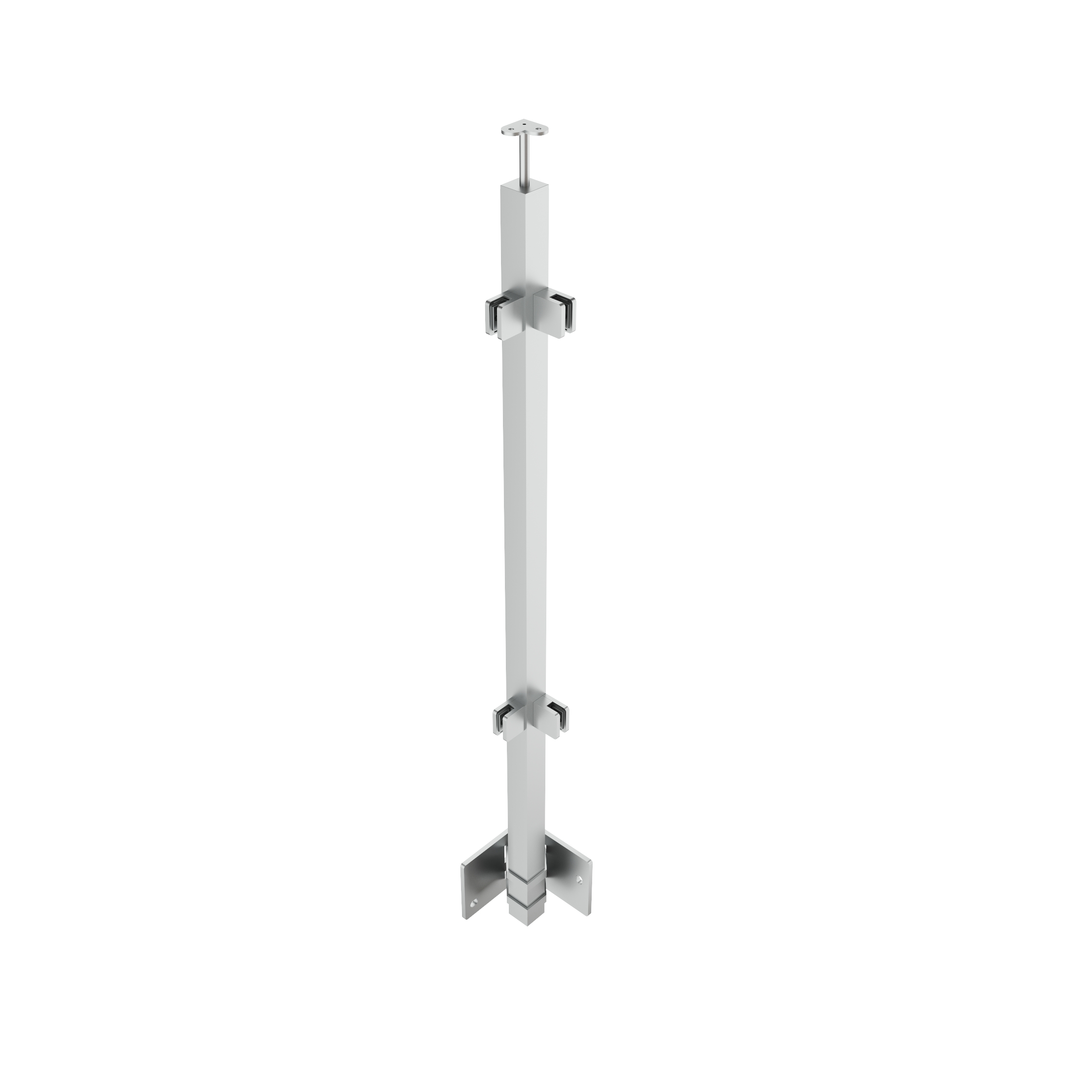 Side fixed baluster post 40x40x2, AISI316, 90° corner - Rfix.eu