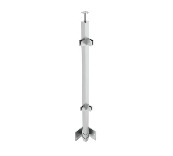 Side fixed baluster post 40x40x2, AISI316, 90° corner - Rfix.eu