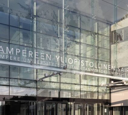 Tampere Ülikooli haigla klaasfassaad